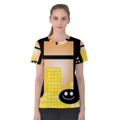 Abstract Anthropomorphic Art Women s Cotton Tee