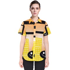 Abstract Anthropomorphic Art Women s Short Sleeve Shirt