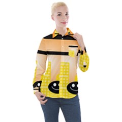 Abstract Anthropomorphic Art Women s Long Sleeve Pocket Shirt