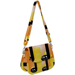 Abstract Anthropomorphic Art Saddle Handbag