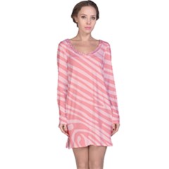 Pattern Texture Pink Long Sleeve Nightdress by HermanTelo