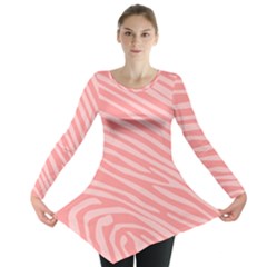 Pattern Texture Pink Long Sleeve Tunic 