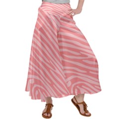 Pattern Texture Pink Satin Palazzo Pants