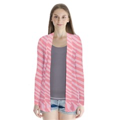 Pattern Texture Pink Drape Collar Cardigan