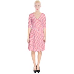 Pattern Texture Pink Wrap Up Cocktail Dress