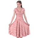 Pattern Texture Pink Cap Sleeve Wrap Front Dress View1