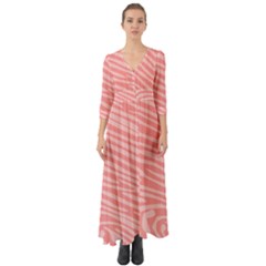 Pattern Texture Pink Button Up Boho Maxi Dress