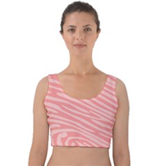 Pattern Texture Pink Velvet Crop Top