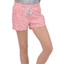 Pattern Texture Pink Women s Velour Lounge Shorts View1