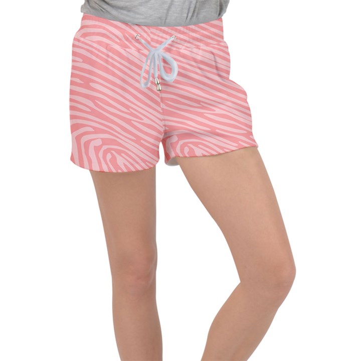 Pattern Texture Pink Women s Velour Lounge Shorts