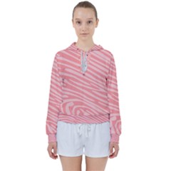 Pattern Texture Pink Women s Tie Up Sweat by HermanTelo