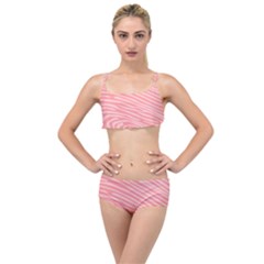 Pattern Texture Pink Layered Top Bikini Set by HermanTelo