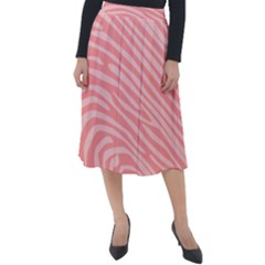 Pattern Texture Pink Classic Velour Midi Skirt 