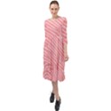 Pattern Texture Pink Ruffle End Midi Chiffon Dress View1