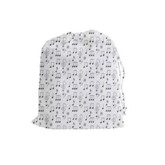 Music Notes Background Wallpaper Drawstring Pouch (large)