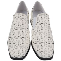 Music Notes Background Wallpaper Women Slip On Heel Loafers