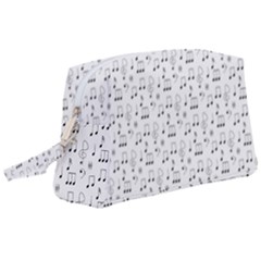 Music Notes Background Wallpaper Wristlet Pouch Bag (large) by HermanTelo