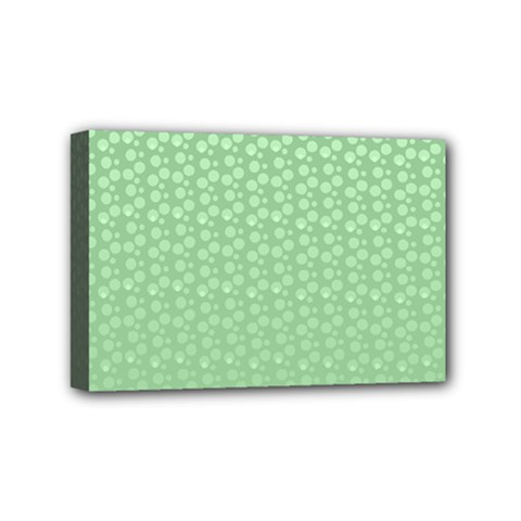 Background Polka Green Mini Canvas 6  X 4  (stretched)