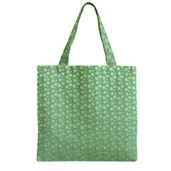 Background Polka Green Zipper Grocery Tote Bag