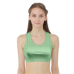 Background Polka Green Sports Bra With Border by HermanTelo