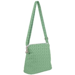 Background Polka Green Zipper Messenger Bag by HermanTelo