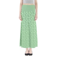 Background Polka Green Full Length Maxi Skirt