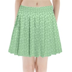 Background Polka Green Pleated Mini Skirt