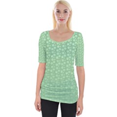 Background Polka Green Wide Neckline Tee