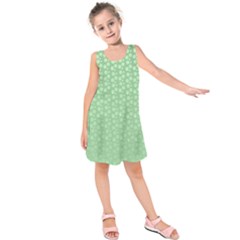 Background Polka Green Kids  Sleeveless Dress