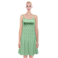 Background Polka Green Spaghetti Strap Velvet Dress by HermanTelo