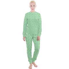 Background Polka Green Women s Lounge Set by HermanTelo