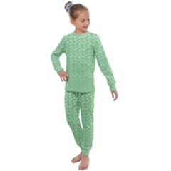 Background Polka Green Kids  Long Sleeve Set 