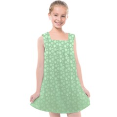 Background Polka Green Kids  Cross Back Dress