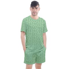 Background Polka Green Men s Mesh Tee And Shorts Set