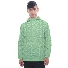 Background Polka Green Men s Front Pocket Pullover Windbreaker by HermanTelo