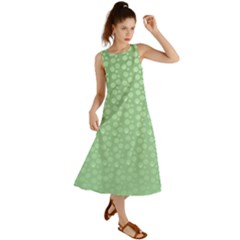 Background Polka Green Summer Maxi Dress by HermanTelo