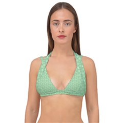 Background Polka Green Double Strap Halter Bikini Top by HermanTelo