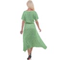 Background Polka Green Cross Front Sharkbite Hem Maxi Dress View2