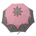 Heart Stripes Symbol Striped Folding Umbrellas View1