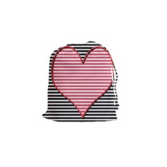 Heart Stripes Symbol Striped Drawstring Pouch (small) by HermanTelo