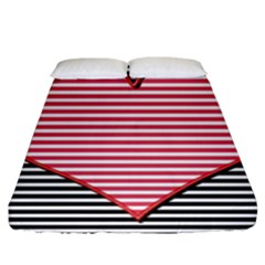 Heart Stripes Symbol Striped Fitted Sheet (king Size) by HermanTelo