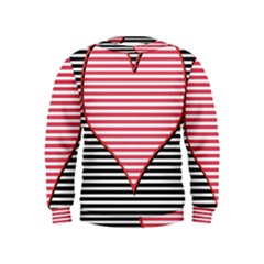 Heart Stripes Symbol Striped Kids  Sweatshirt