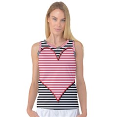 Heart Stripes Symbol Striped Women s Basketball Tank Top by HermanTelo