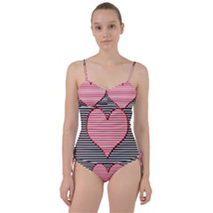 Heart Stripes Symbol Striped Sweetheart Tankini Set