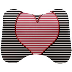 Heart Stripes Symbol Striped Head Support Cushion by HermanTelo