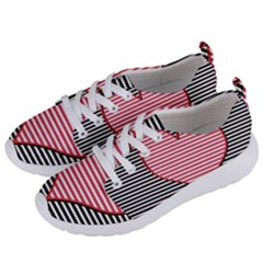 Heart Stripes Symbol Striped Women s Lightweight Sports Shoes by HermanTelo