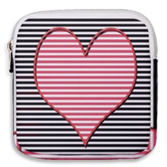 Heart Stripes Symbol Striped Mini Square Pouch