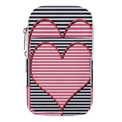 Heart Stripes Symbol Striped Waist Pouch (small)