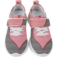 Heart Stripes Symbol Striped Kids  Velcro Strap Shoes