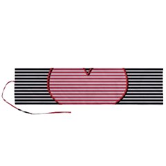 Heart Stripes Symbol Striped Roll Up Canvas Pencil Holder (l)